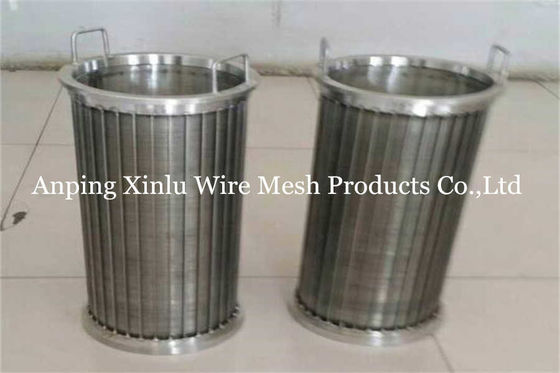 Cylindrical Ss304 Wedge Wire Screen Pipe Welded Inside Outside Basket