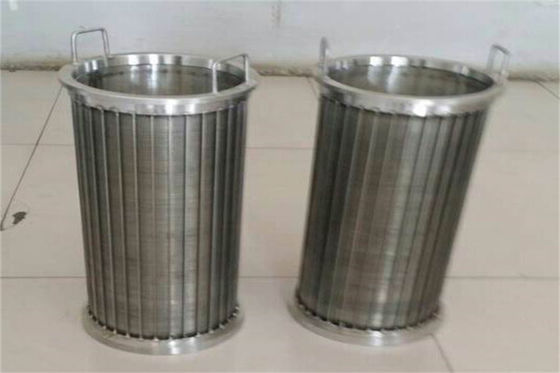 SS 316L Wedge Wire Sieve Filters / Rotating Drum Screen For Separator