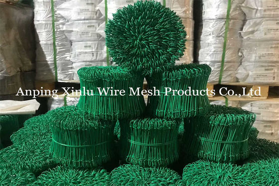 6 Inch Double Loop Tie Wire Anti Rust 1.0mm 16 Gauge Coloured PVC Coated Baling Tie Wire