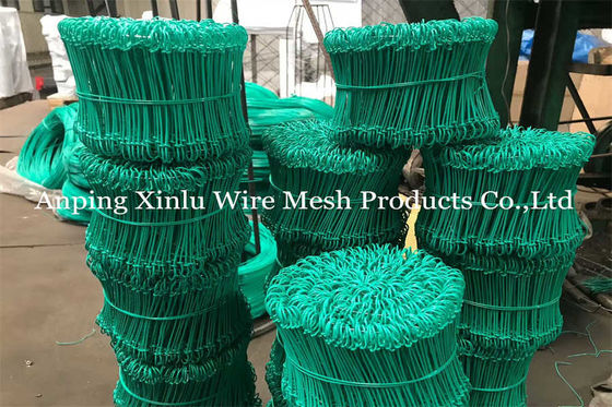 6 Inch Double Loop Tie Wire Anti Rust 1.0mm 16 Gauge Coloured PVC Coated Baling Tie Wire