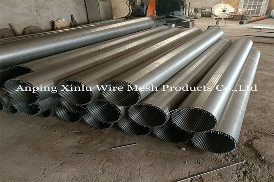 250mm 15 Mesh Stainless Steel Johnson Wire Wrap Strainer Pipe Screen Connection Flange