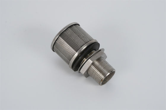 Stainless Steel 316L Wedge Wire Media Retention Nozzle Npt Thread 57mm Diameter